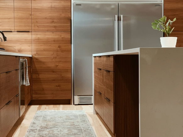 brown and white wooden kitchen cabinet